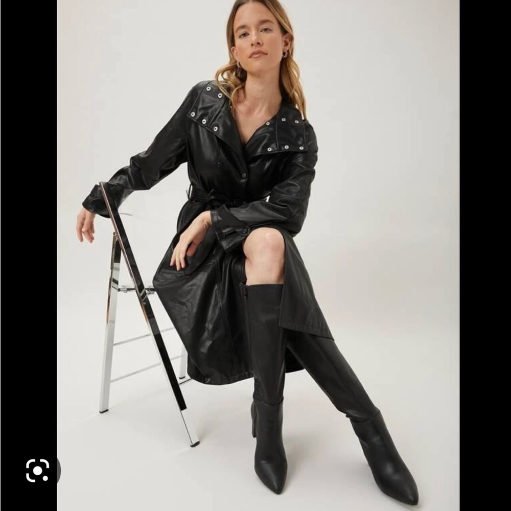 MOTF PREMIUM PU LEATHER BELTED TRENCH COAT